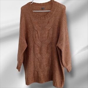 Aerie Warm Brown Cable Knit Sweater